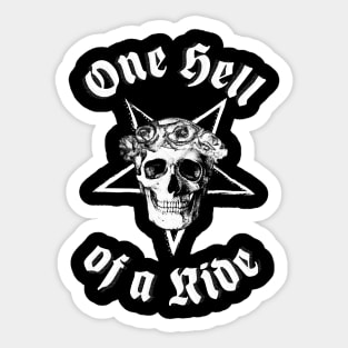 One hell Of a Ride - Rose Skull pentagon Sticker